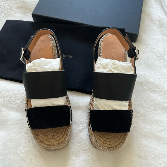 Rag & Bone - Edie Wedge Sandal - Size 39 - BLK - Picture 3 of 9